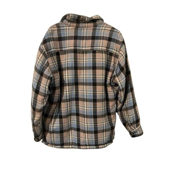 Canyon Creek Womens Multicolor Plaid Collared Faux Fur Lined Shacket Size Large - Picture 3 of 10